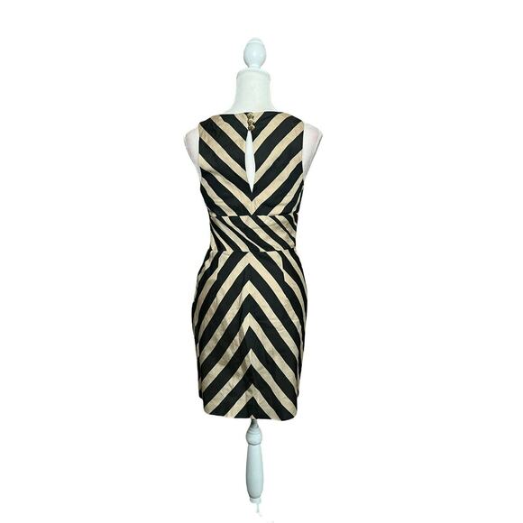 Anthropologie Leifsdottir Black and Tan Striped Macaw Dress Size 8 $298 - Picture 4 of 15